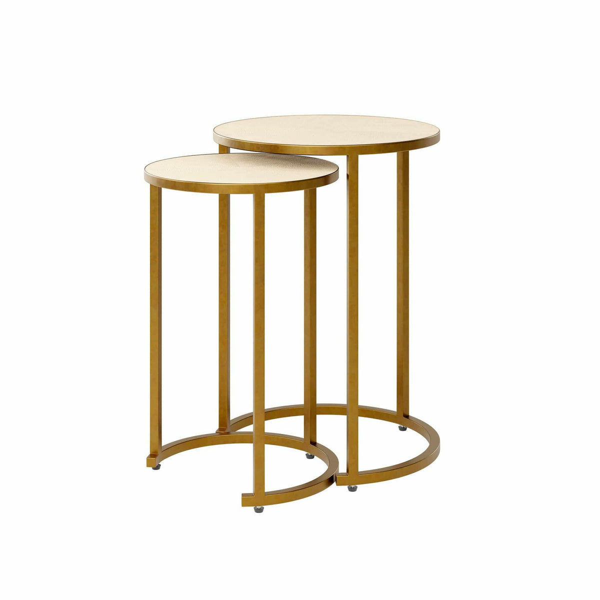 Hampton Nest Table - Ivory Shagreen - 2 piece.