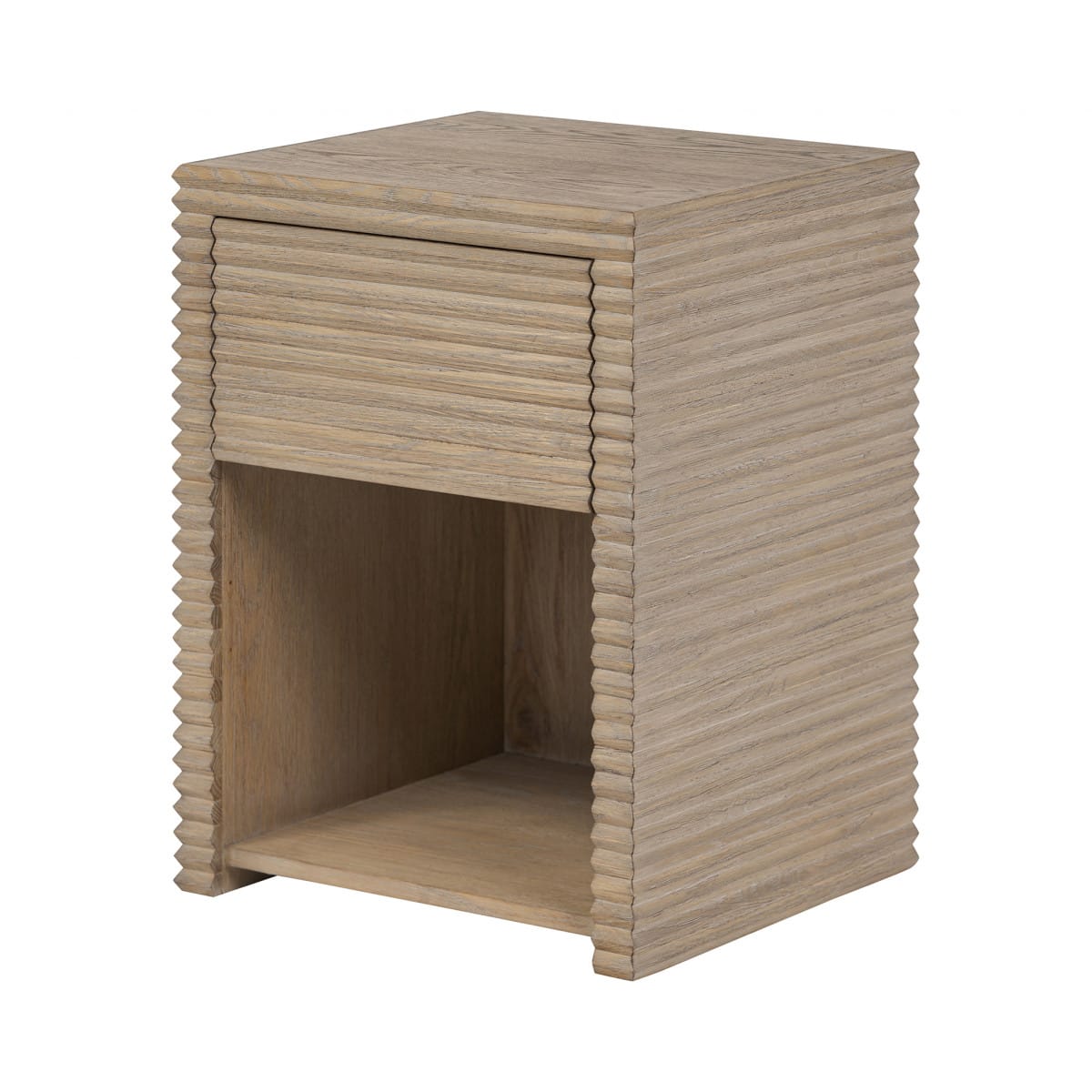 DI Designs Living Wickham Bedside Table | One Drawer | Oak | Ribbed House of Isabella UK