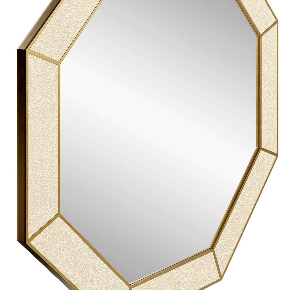 Hampton Mirror, Octagon - Ivory Shagreen | OUTLET.