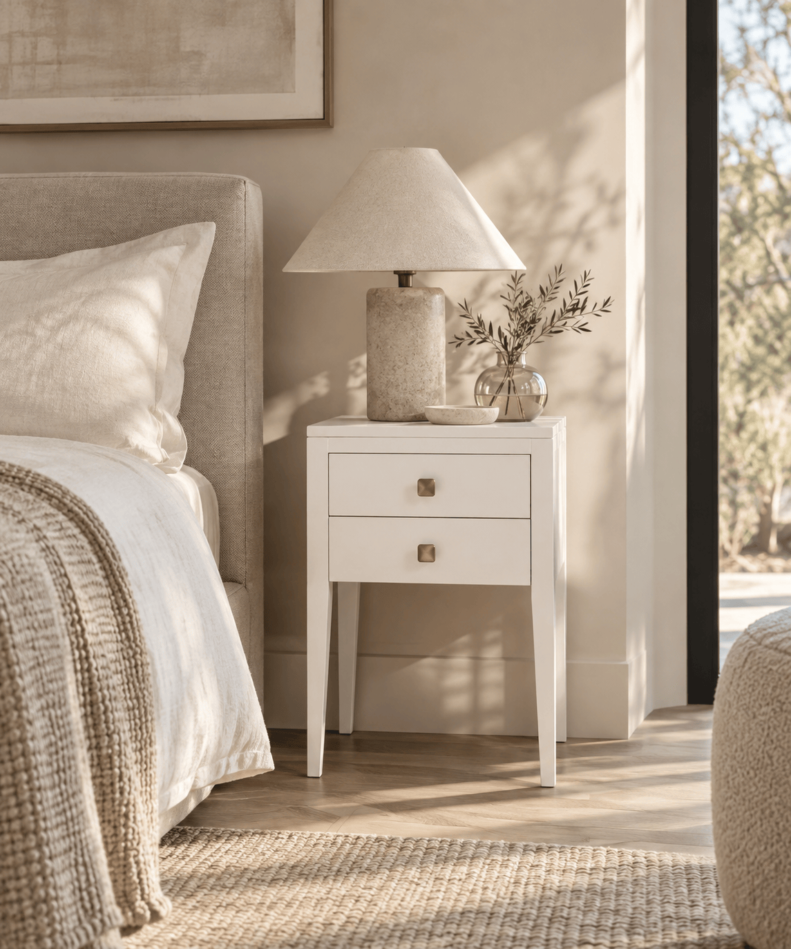DI Designs Sleeping Radford Bedside - 2 drawer - White House of Isabella UK