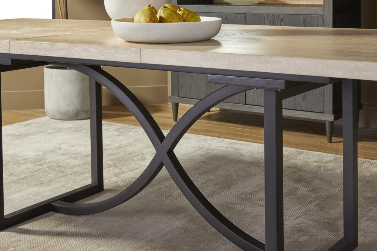 Tranquillity Rectangle Extending Dining Table with Metal Base 180-260cm