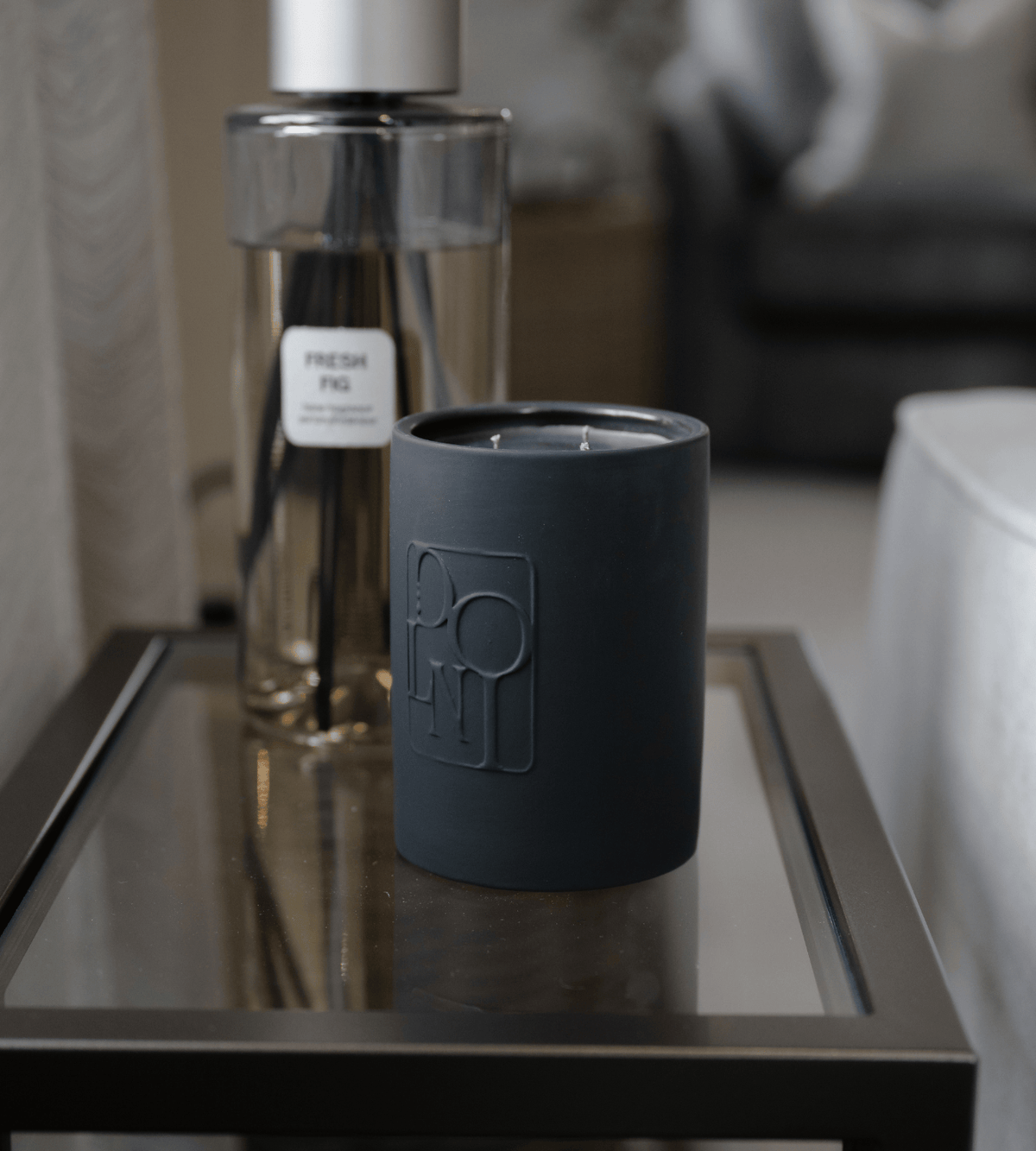 Dolni Accessories Large Black Ceramic 600g Tuberose & Sandalwood Candle House of Isabella UK