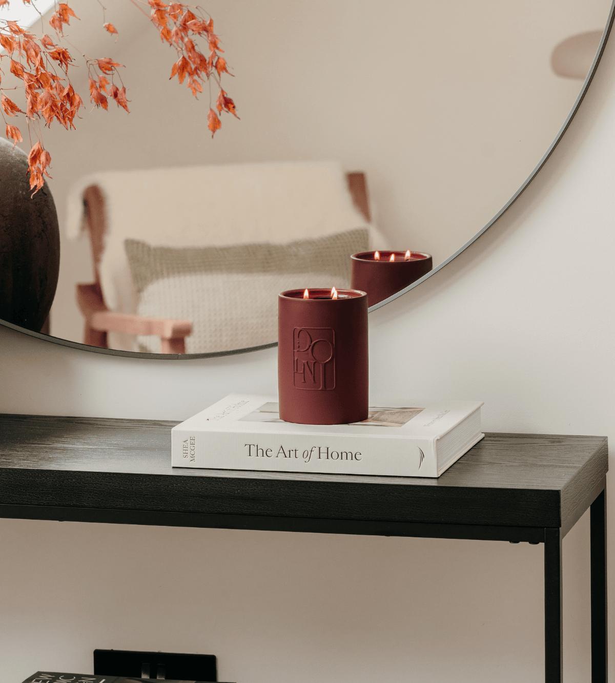 DOLNI CANDLE Dolni Large Ceramic 600g Dark Cherry Candle House of Isabella UK