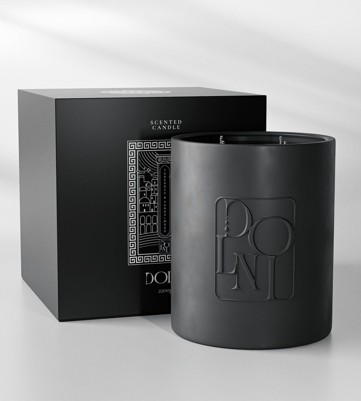 DOLNI CANDLE Dolni XL Black Ceramic 2200g Tuberose & Sandalwood Candle House of Isabella UK