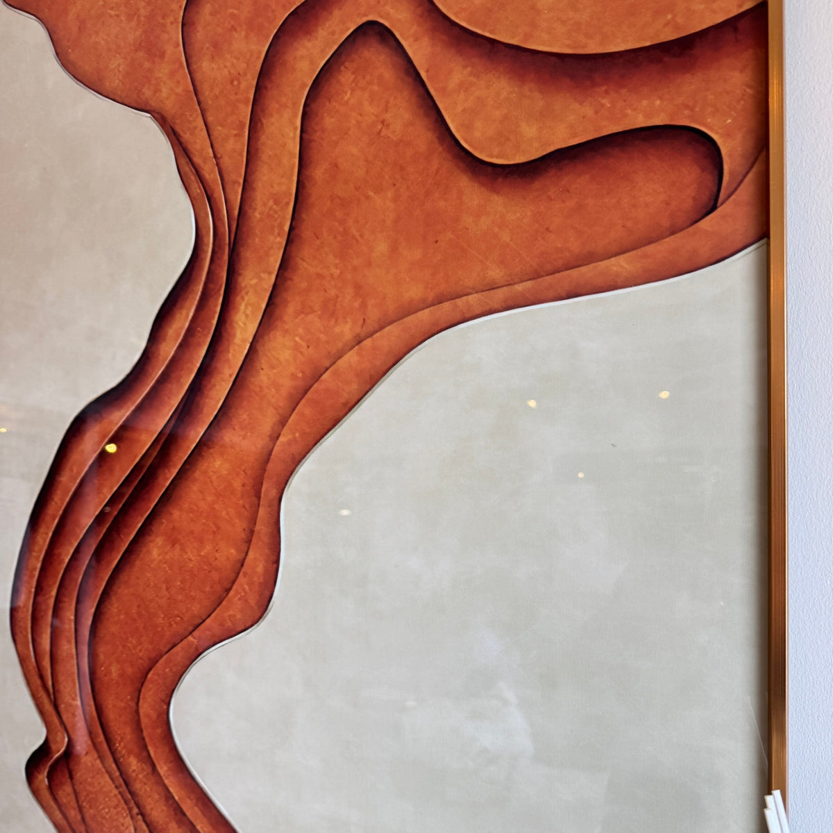 Donatella Copper & Cream 3D Effect Framed Wall Art - 70x100cm