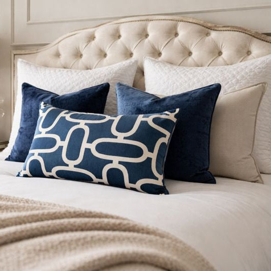 Malini Rectangle Edison Blue Cushion