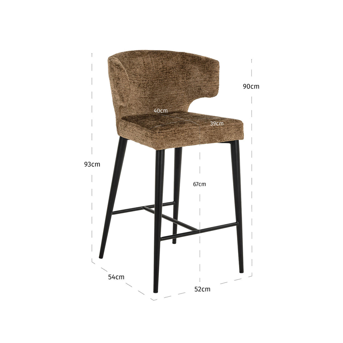 Counter stool Taylor brandy fusion fire retardant