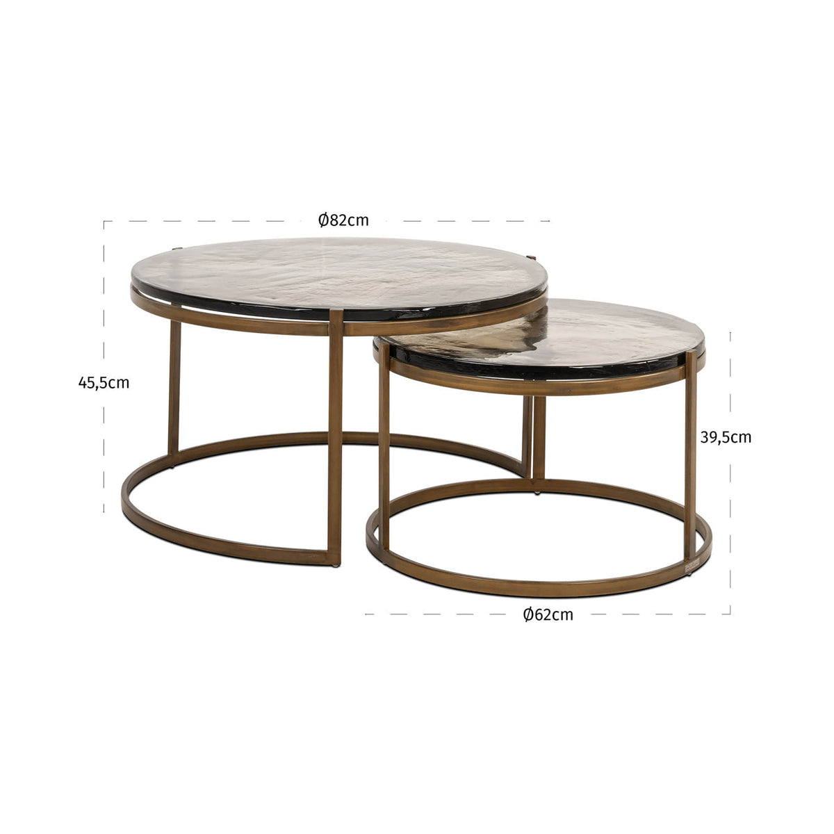 Coffee table Cleo gold (Set of 2)