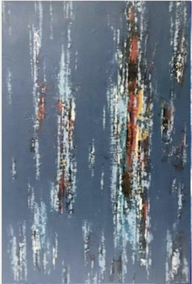 Abstract Amber Rain Painting.