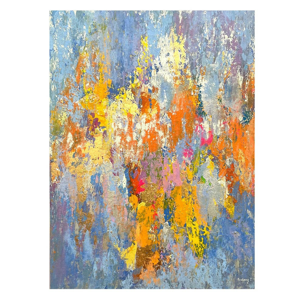 Abstract Blue Palette Painting.