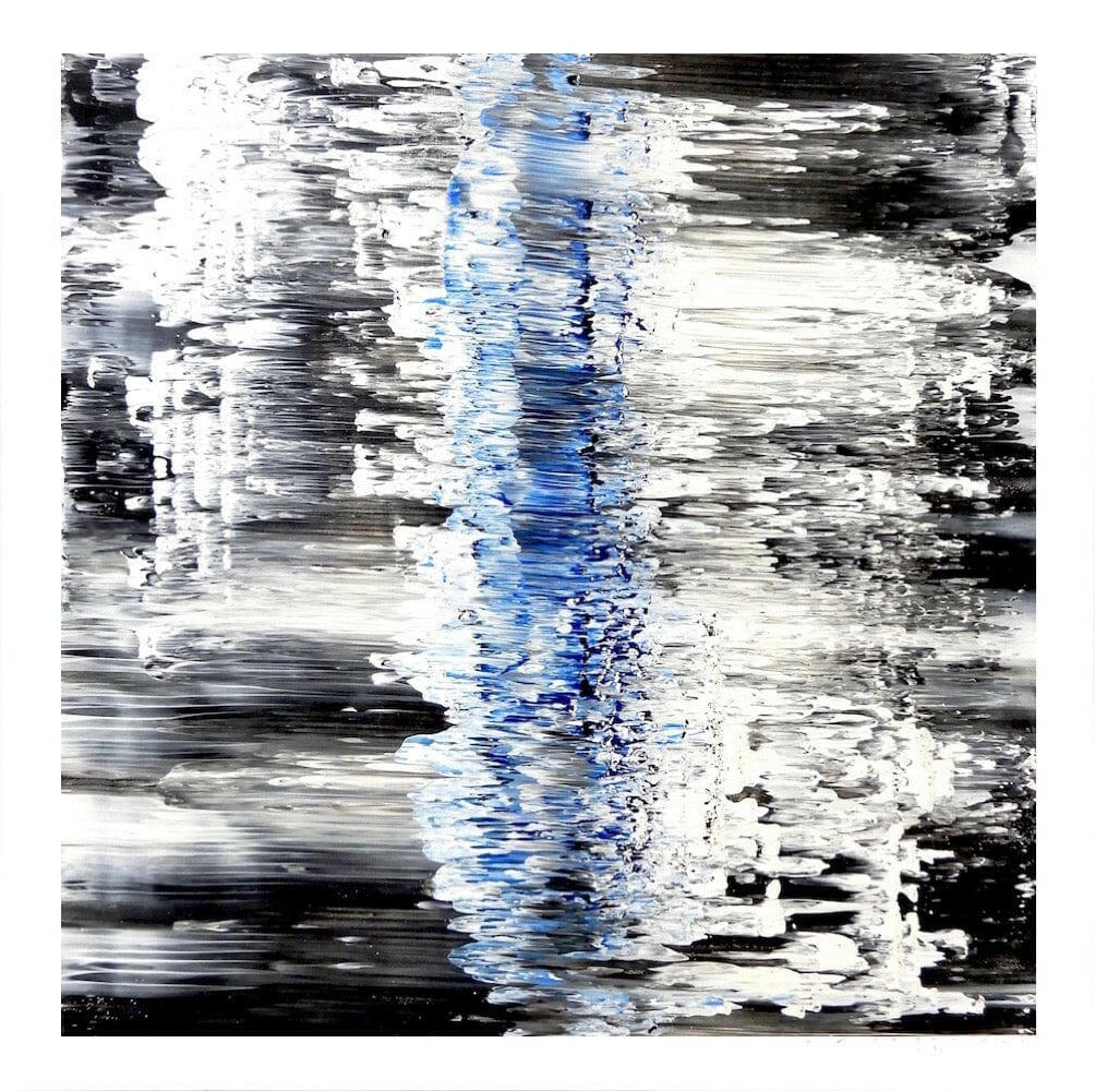 Abstract Blue River Painting.