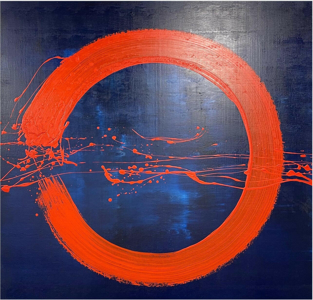 Abstract Red Circle Painting.