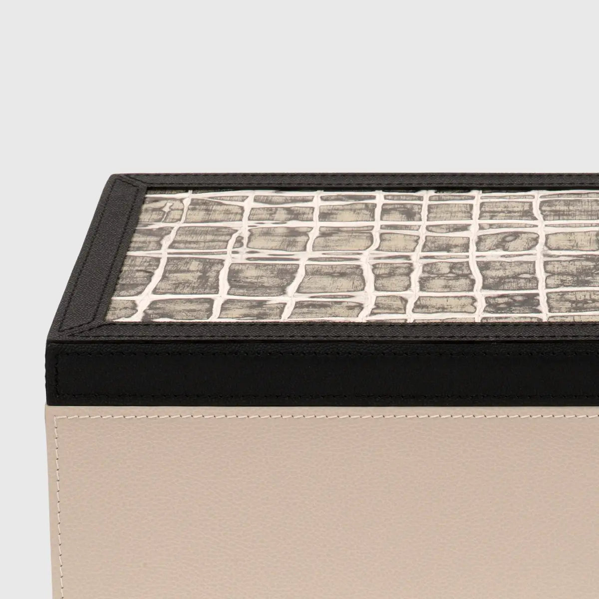 Eccotrading Design London Accessories Arno Box Pumice Leather with Gesso Effect Lid House of Isabella UK