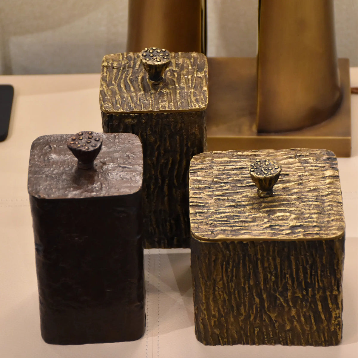 Eccotrading Design London Accessories Arunya Canister Bronze Dorato House of Isabella UK