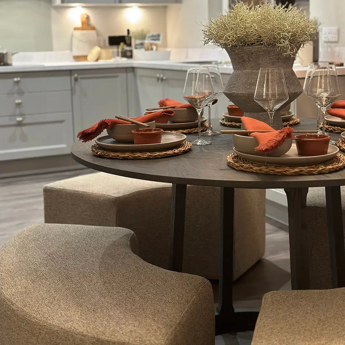 Eccotrading Design London Accessories Astor Round Dining Table Midnight Oak 120cm House of Isabella UK