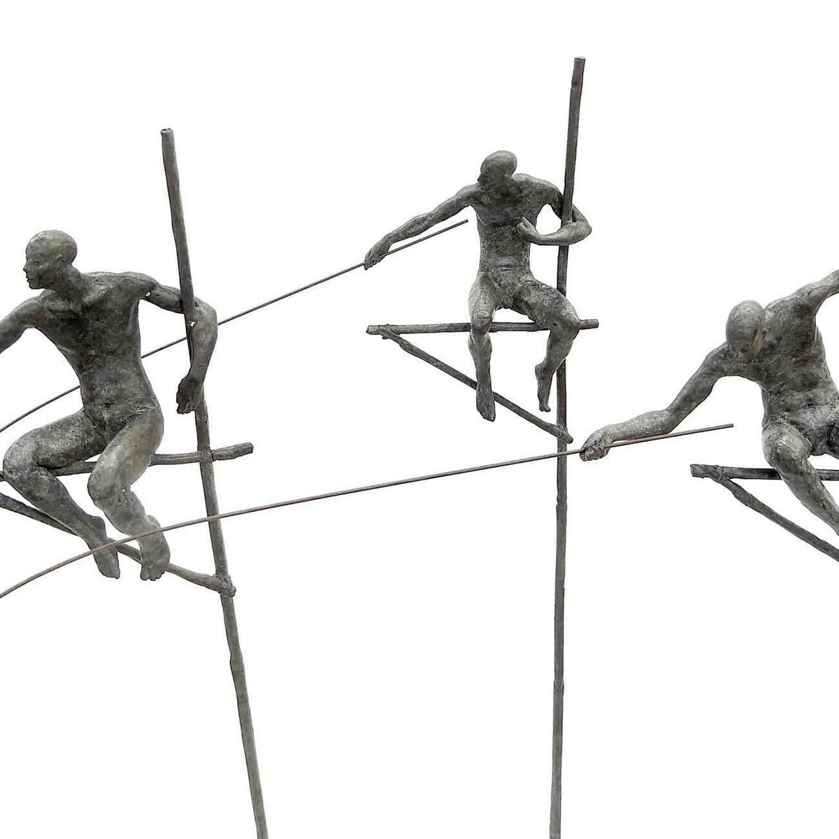 Bronze Fishermen On Tall Stand.