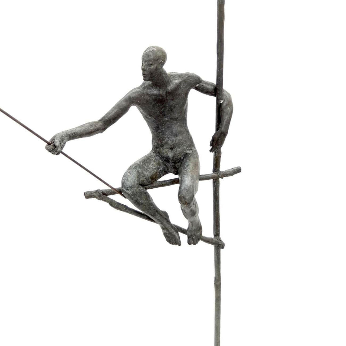 Bronze Fishermen On Tall Stand.