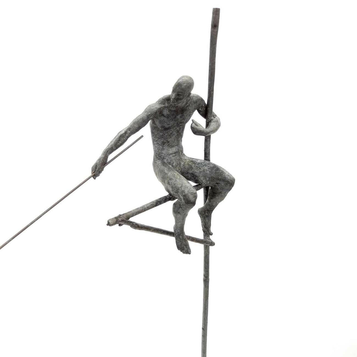 Bronze Fishermen On Tall Stand.