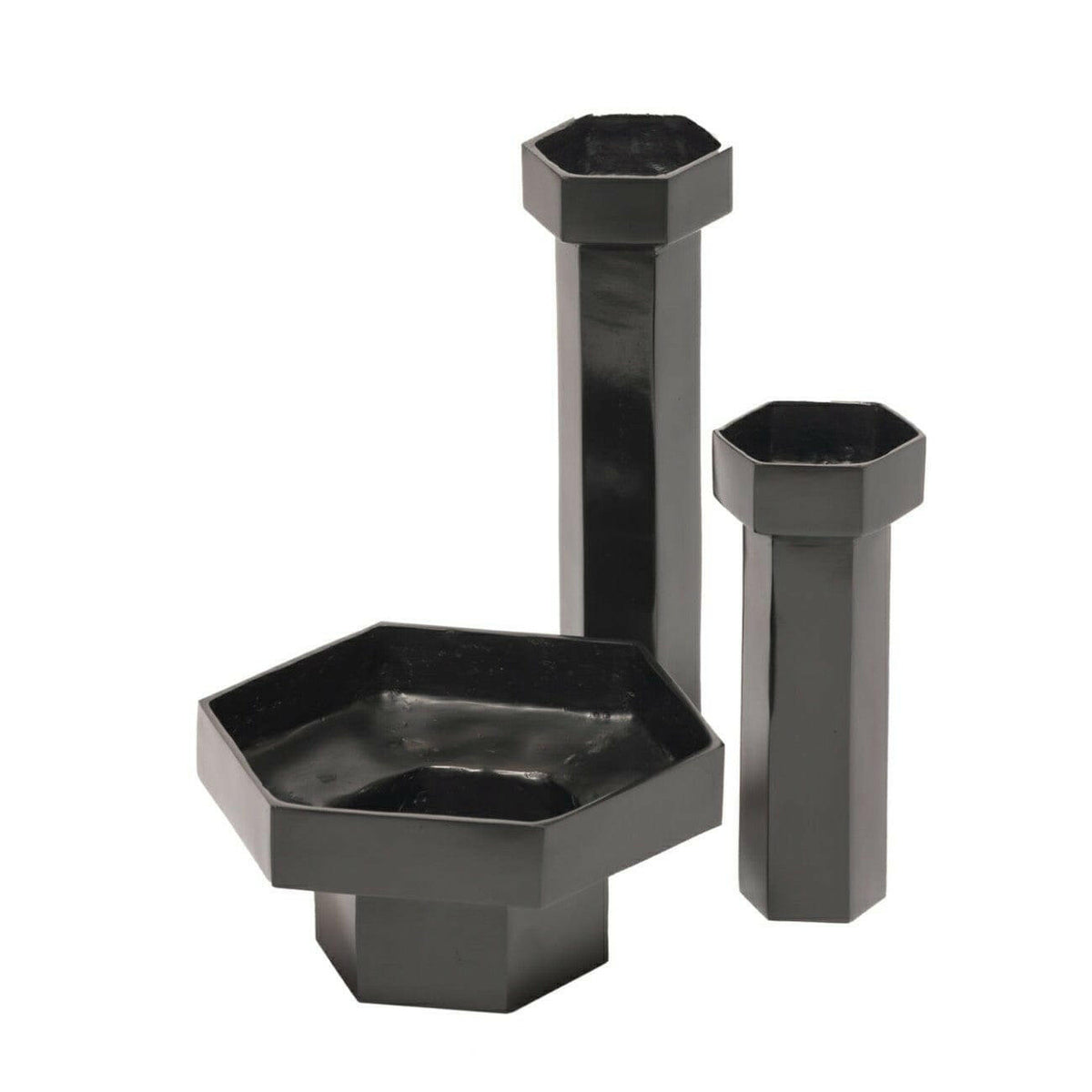 Bronze Nera Hexagon Vase High.