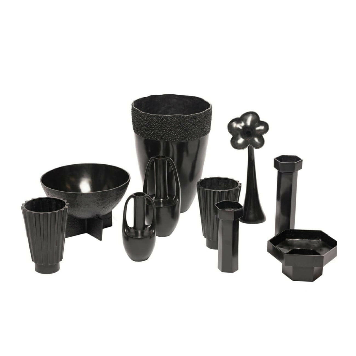 Bronze Nera Hexagon Vase Medium.