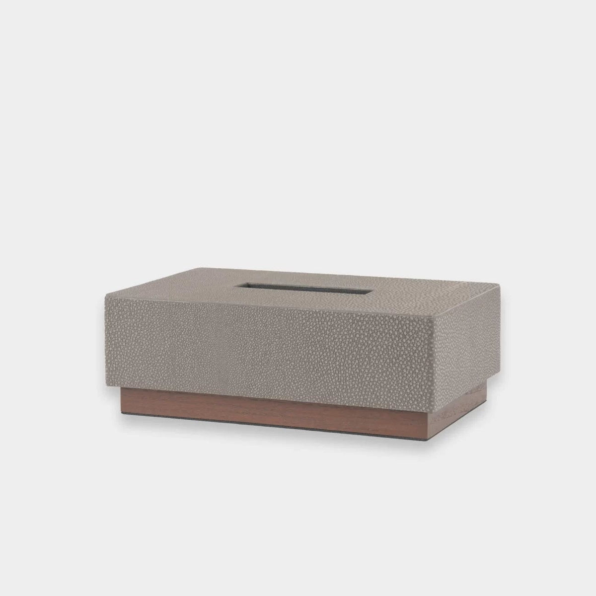 Classic Tissue Box Grey Shagreen Leather.