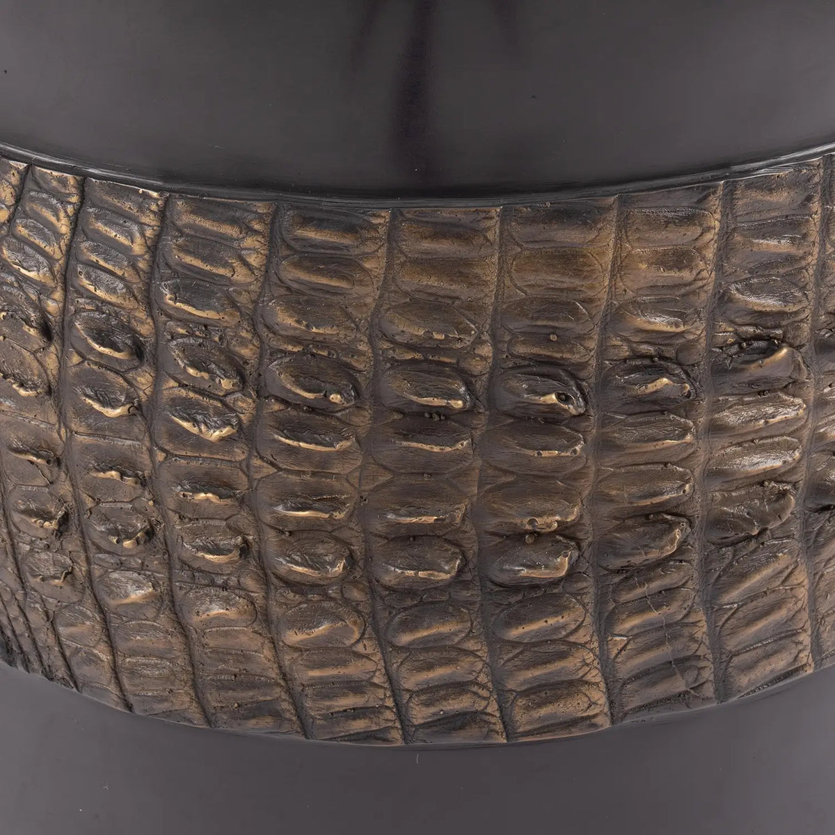 Eccotrading Design London Accessories Crocodile Drum Stool Bronze Nera Dorato House of Isabella UK