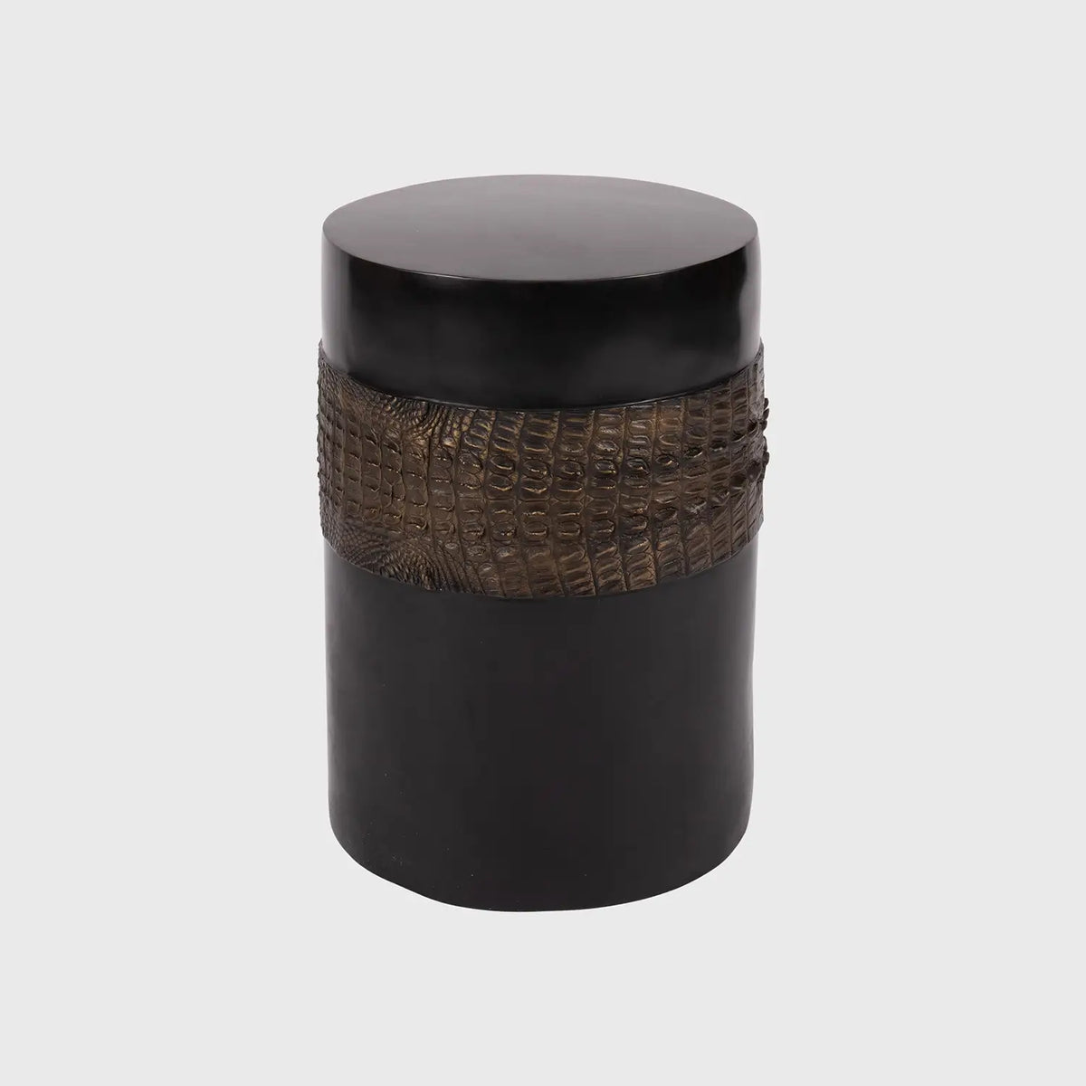 Eccotrading Design London Accessories Crocodile Drum Stool Bronze Nera Dorato House of Isabella UK