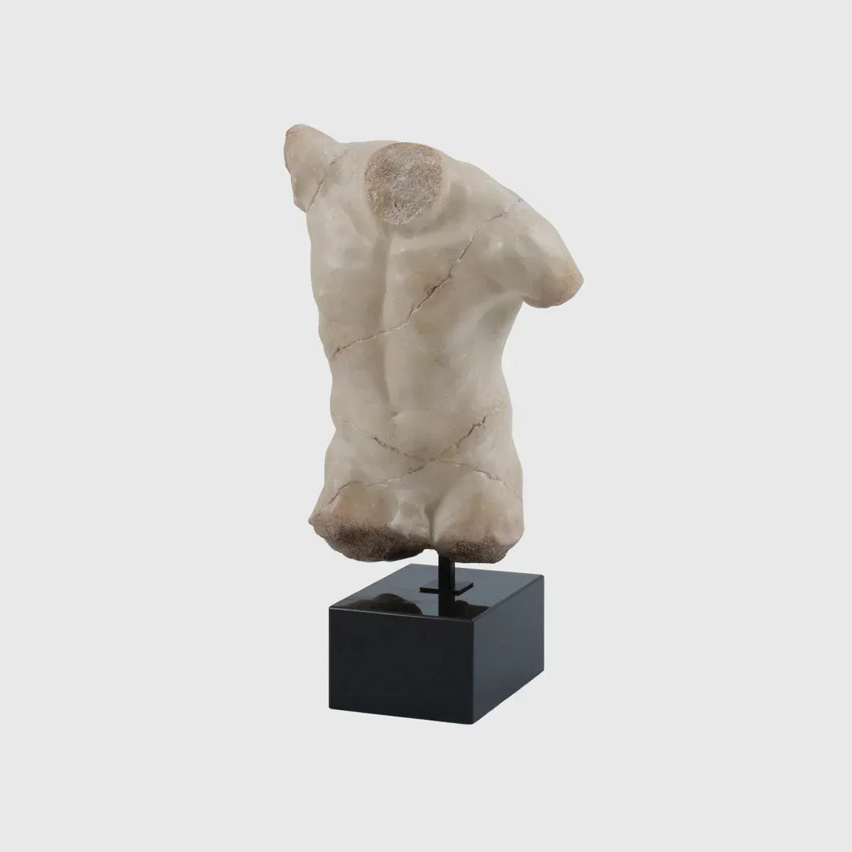 Eccotrading Design London Accessories Decorative Marble Male Torso With Black Marble Stone Base House of Isabella UK