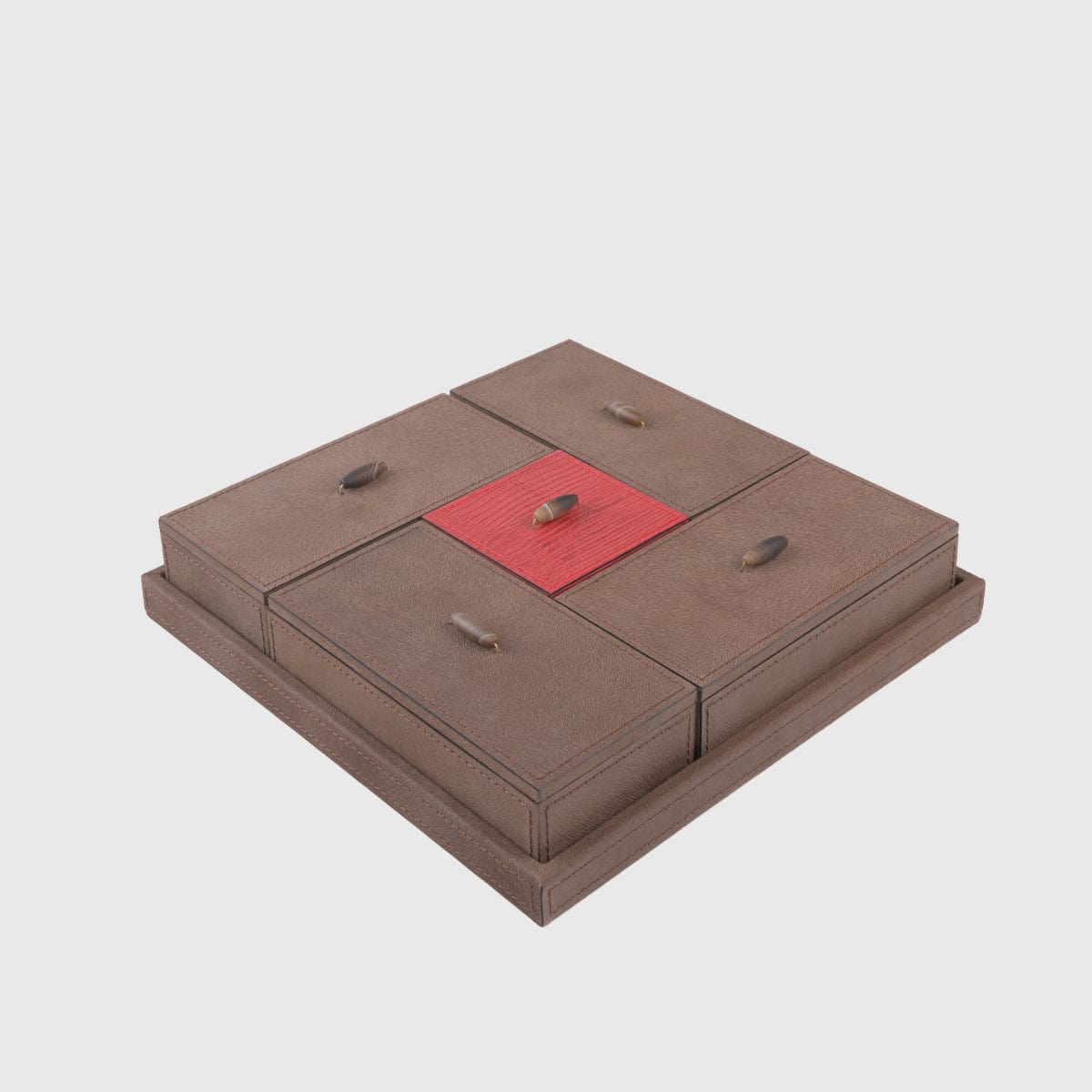 Eccotrading Design London Accessories Desk Set Suede/Red Leather House of Isabella UK