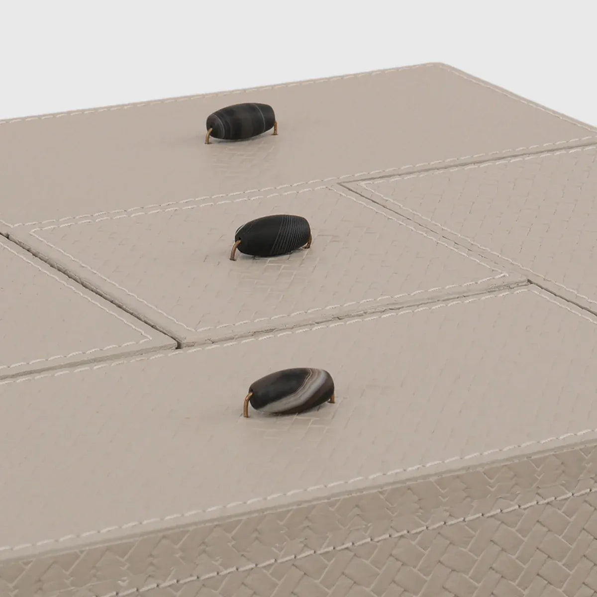 Eccotrading Design London Accessories Desk Set Woven Pumice Leather House of Isabella UK