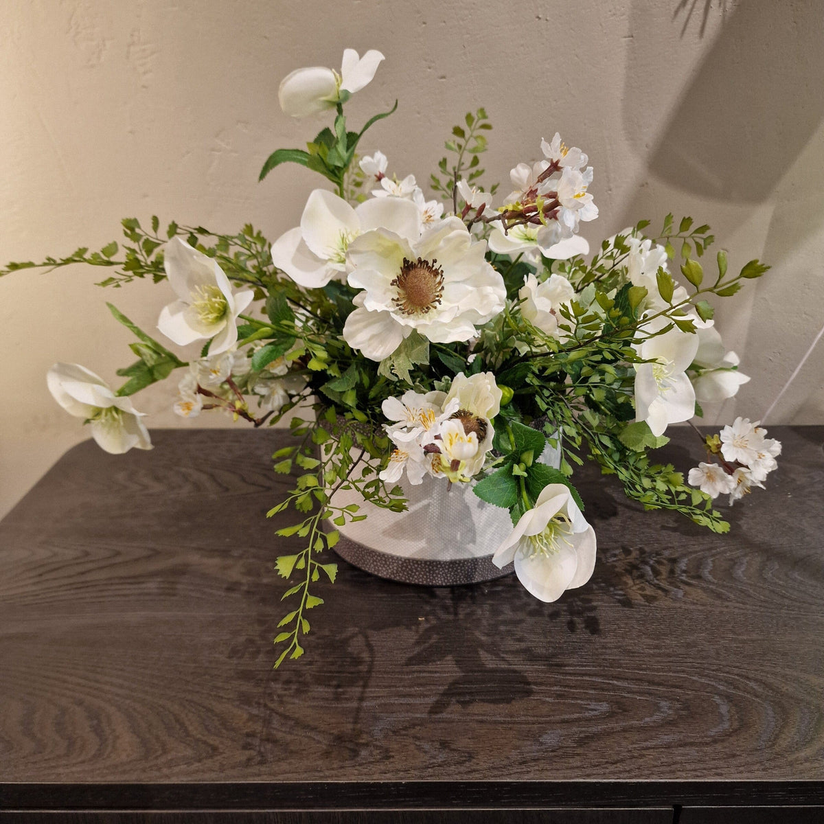 Eccotrading Design London Accessories Flower Linen Box Grey Low House of Isabella UK