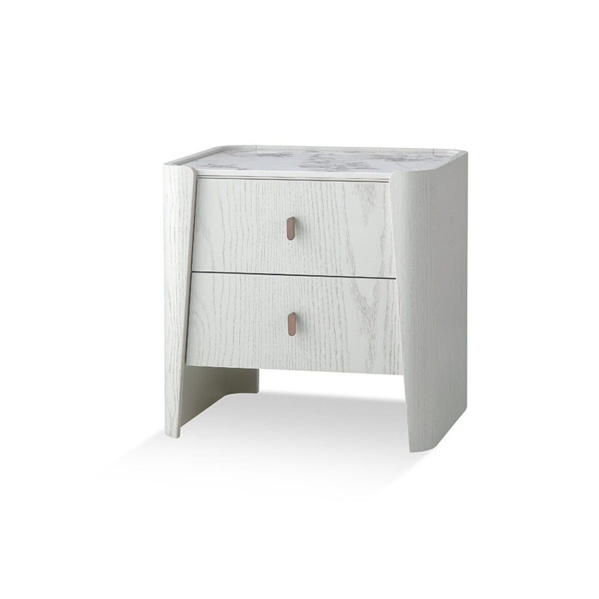 KELLY 2 DRAWER BEDSIDE WHITE ASH.