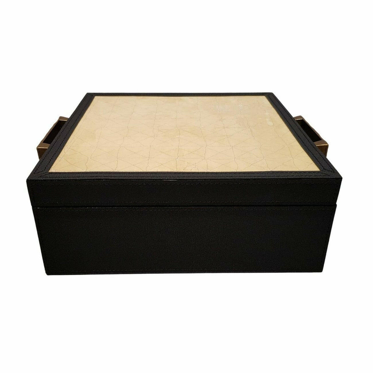 Leather Box Small Gesso Black Leather.