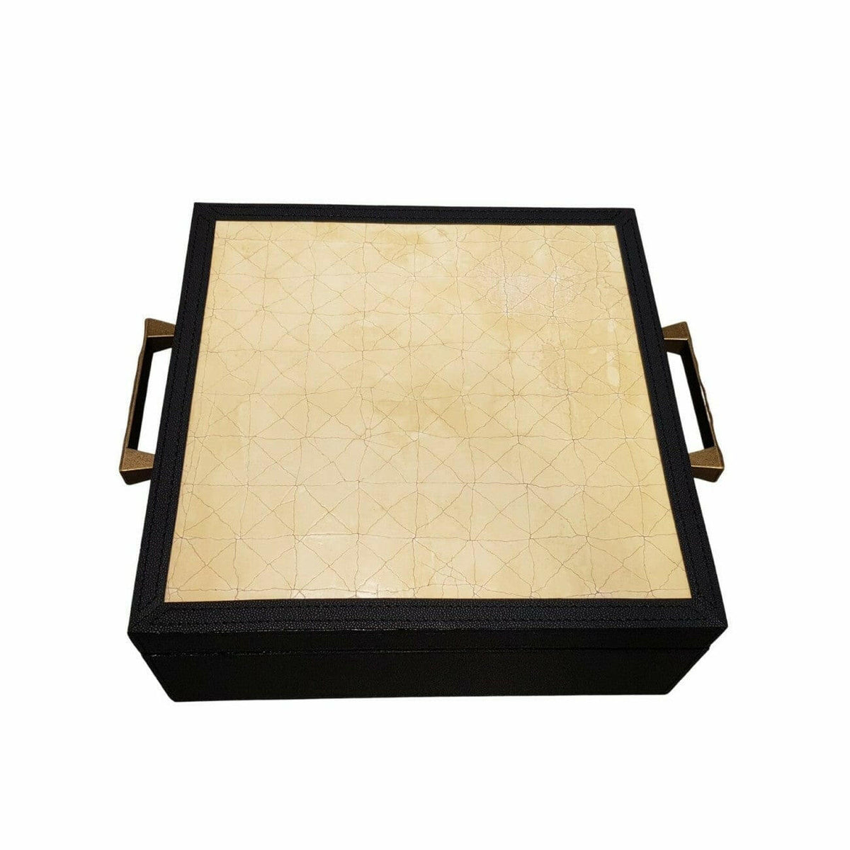 Leather Box Small Gesso Black Leather.