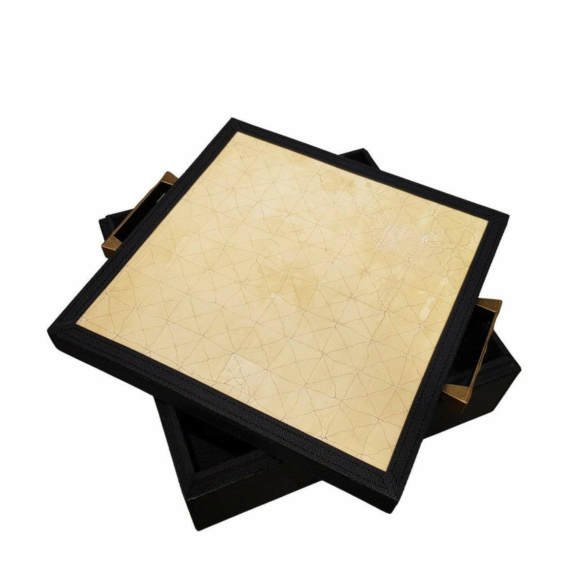 Leather Box Small Gesso Black Leather.