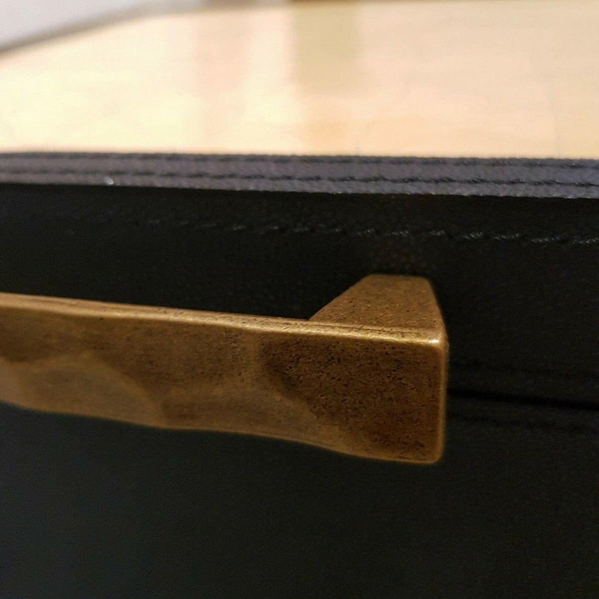 Leather Box Small Gesso Black Leather.