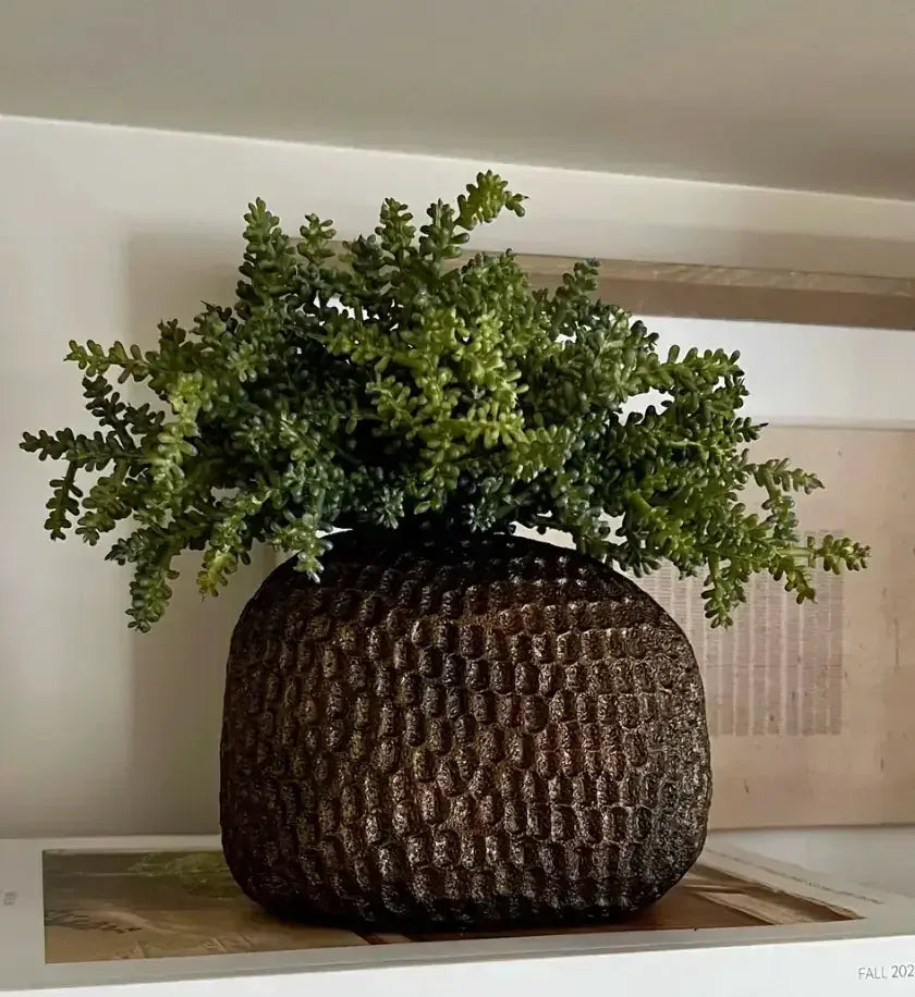 Eccotrading Design London Accessories Mini Plant in a Bronze Dimpled Vase House of Isabella UK