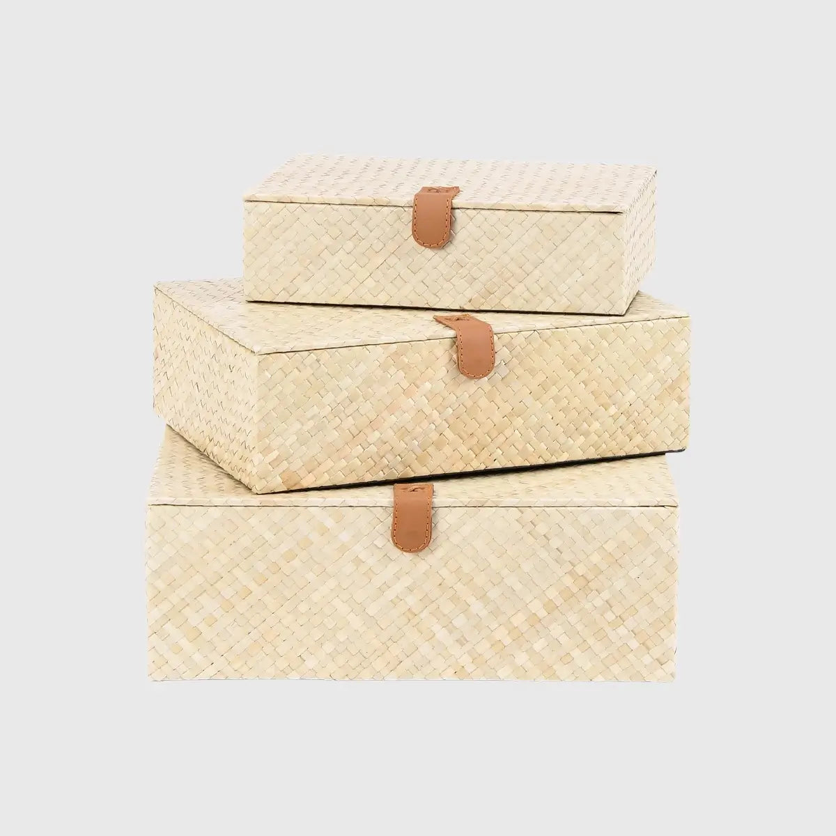 Eccotrading Design London Accessories Pandanus Natural Set of 3 boxes House of Isabella UK