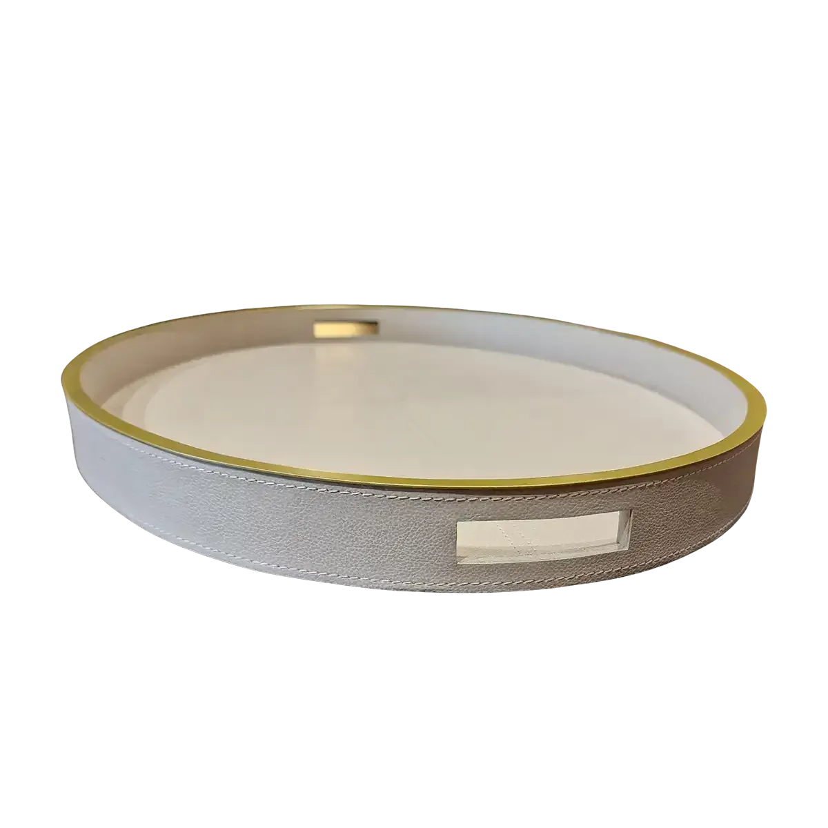 Eccotrading Design London Accessories Paragon Oval Tray Pumice Leather House of Isabella UK