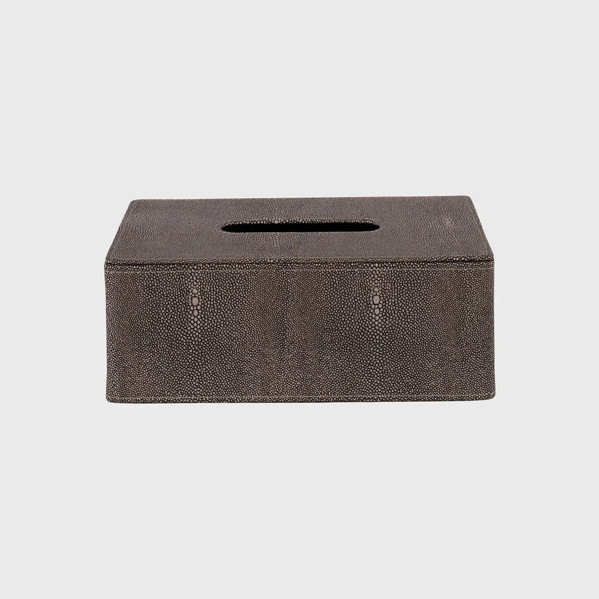 Eccotrading Design London Accessories Rectangular Tissue Box Dark Faux Shagreen Leather House of Isabella UK