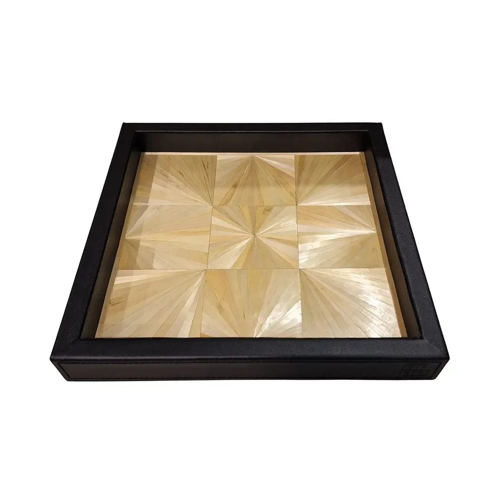 Straw Marquetry Tray Natural.