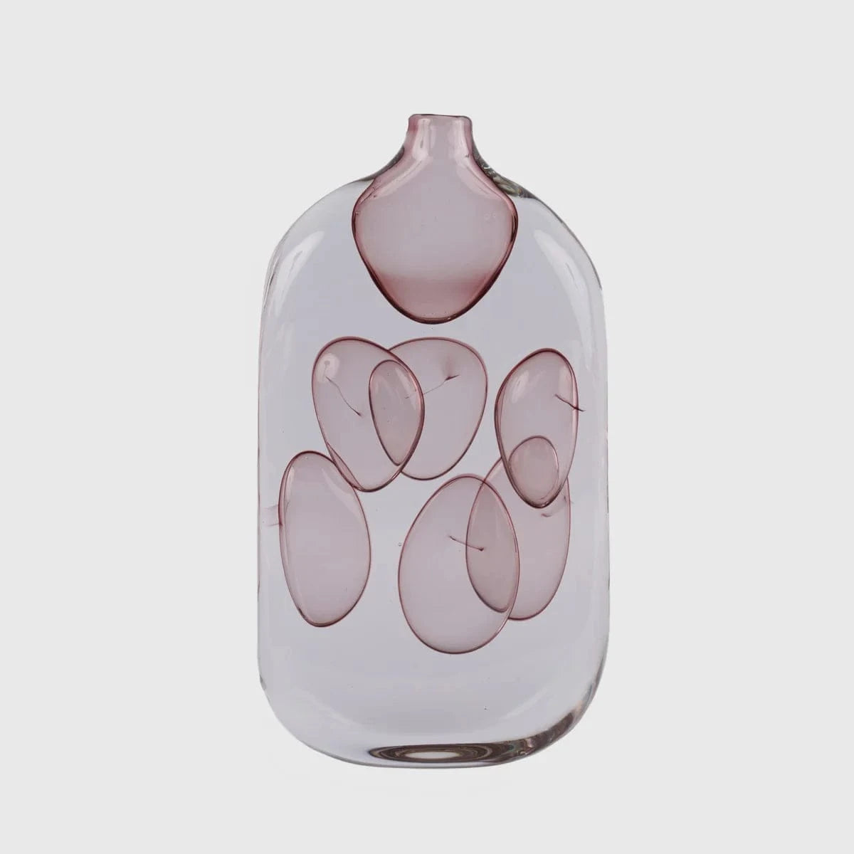 Eccotrading Design London Accessories Studio Art Glass MAY32153 Studio Art Glass MAY32153 - Elegant Abstract Design with Pink Air Bubbles Inspired by Murano Technique House of Isabella UK