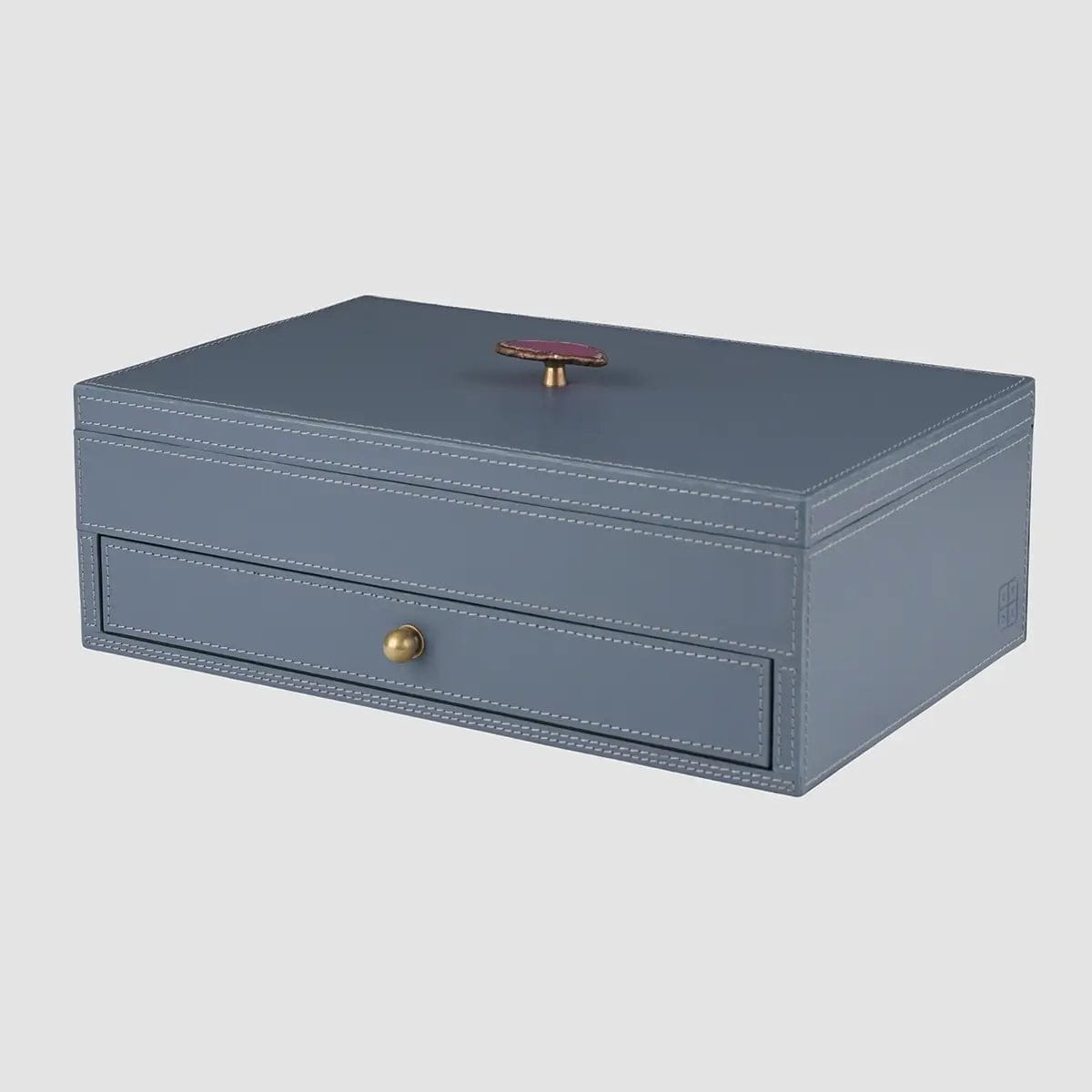 Treasure Box Blue Leather.