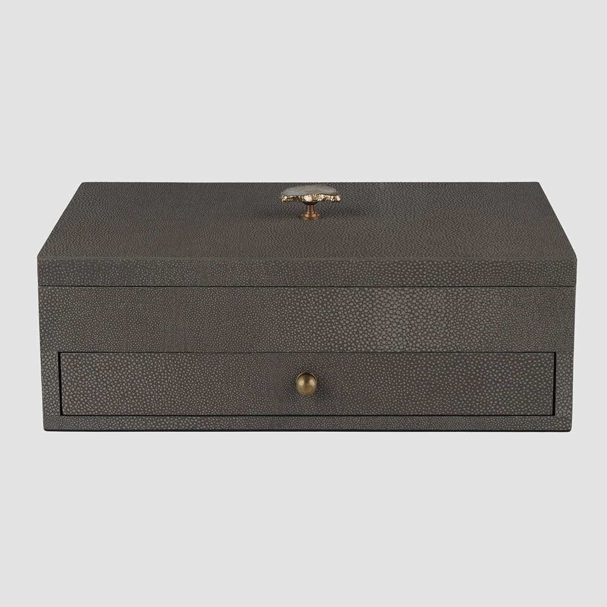 Treasure Box Grey Shagreen Leather.