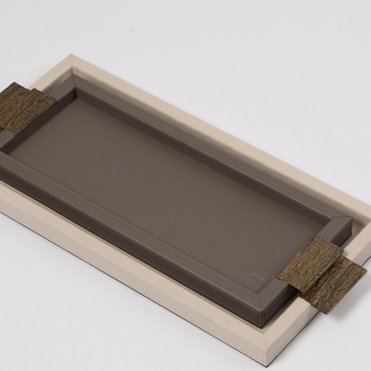 Wode Tray Rectangle Pumice Leather.