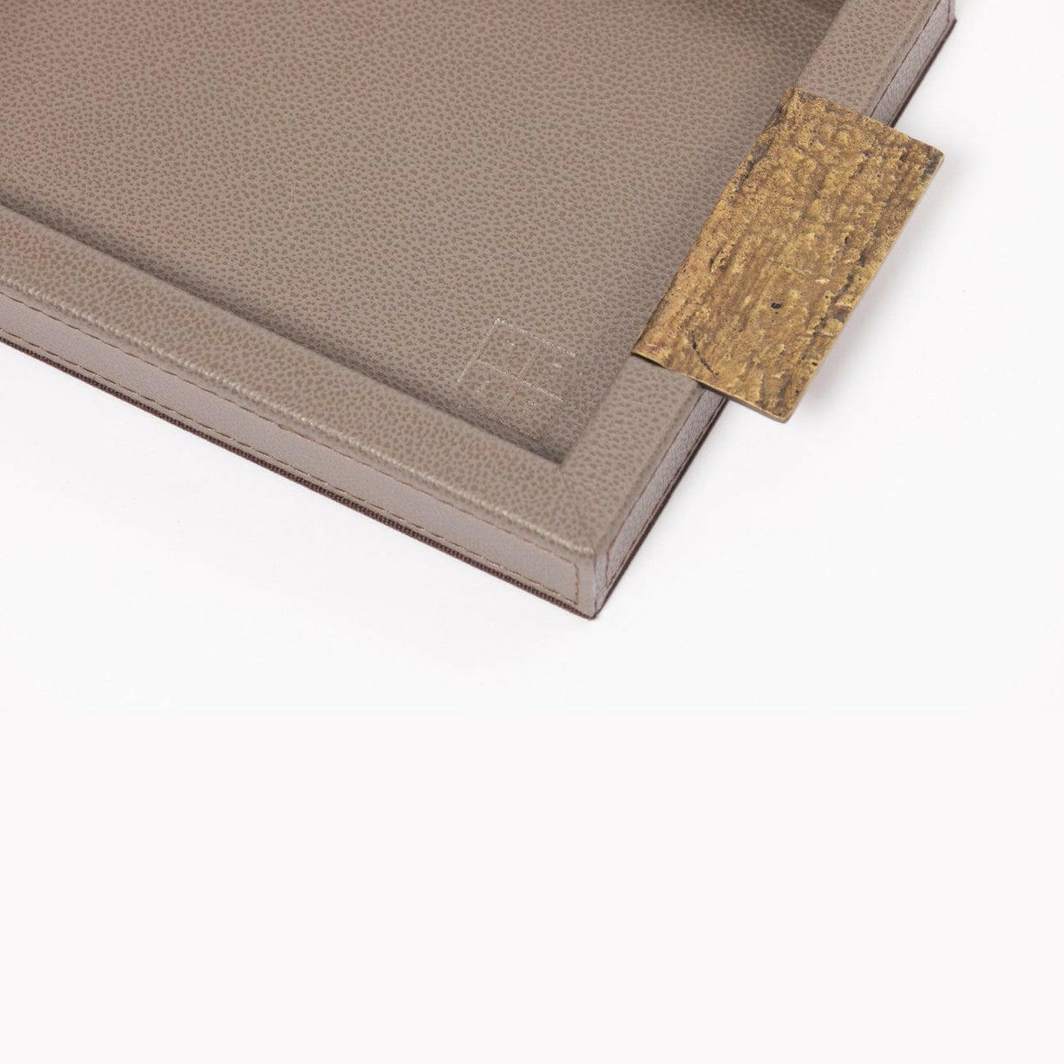 Wode Tray Rectangle Putty Leather.