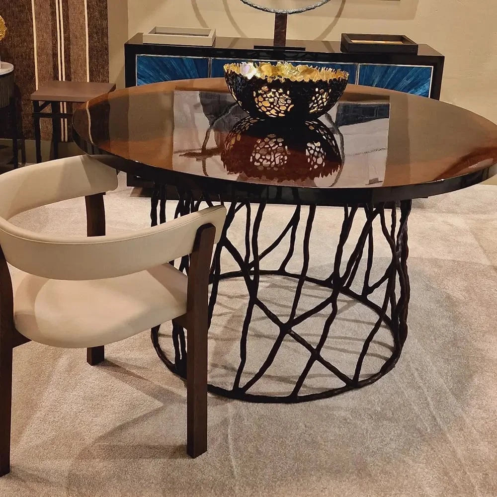 Eccotrading Design London Dining Bronze Dining Table Eggshell Top House of Isabella UK