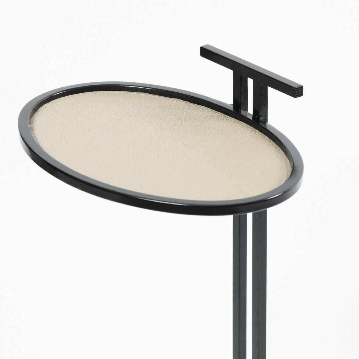 Cocktail Table Oval French Grey Leather.