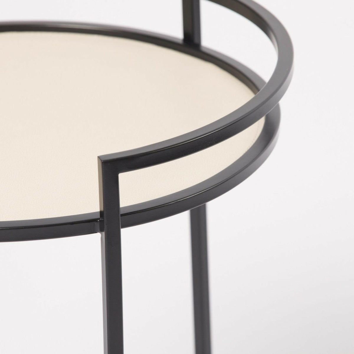 Cocktail Table Round Pumice Leather.