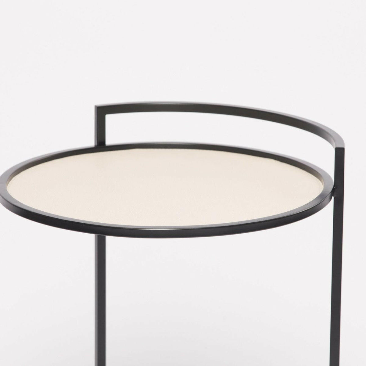 Cocktail Table Round Pumice Leather.
